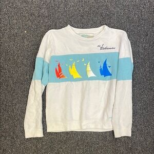Bahamas Sailboat Graphic Shirt - White and Blue